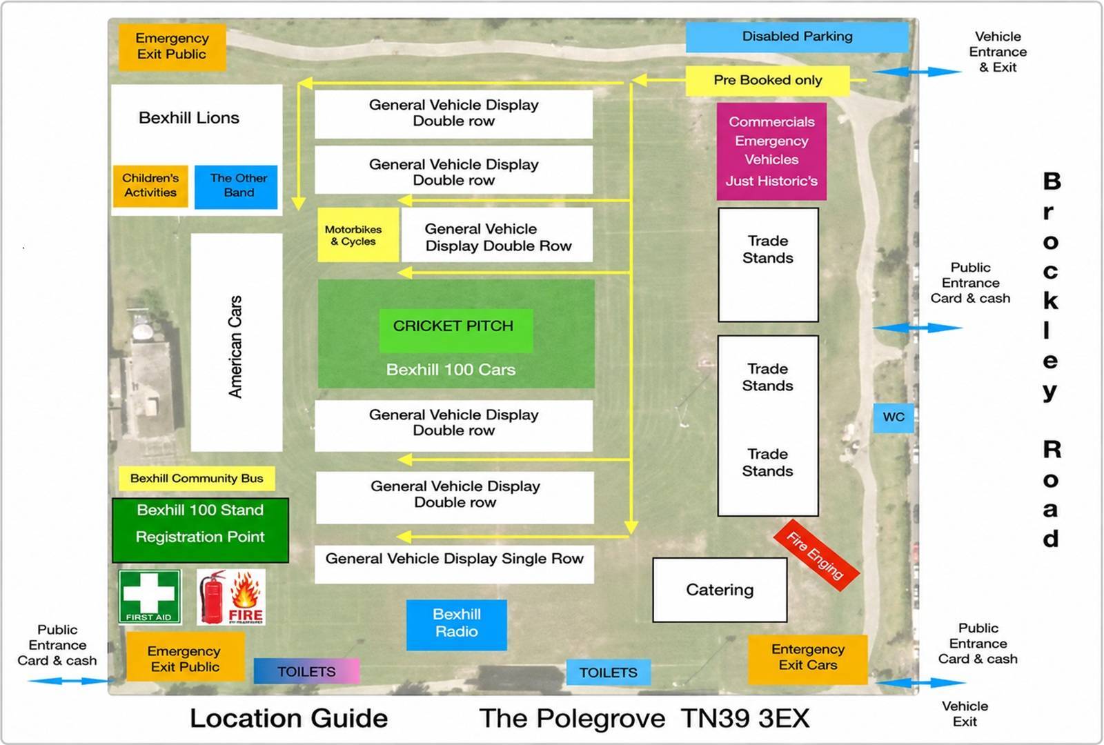 Bexhill 100 Classic & Custom Car Show Site Map