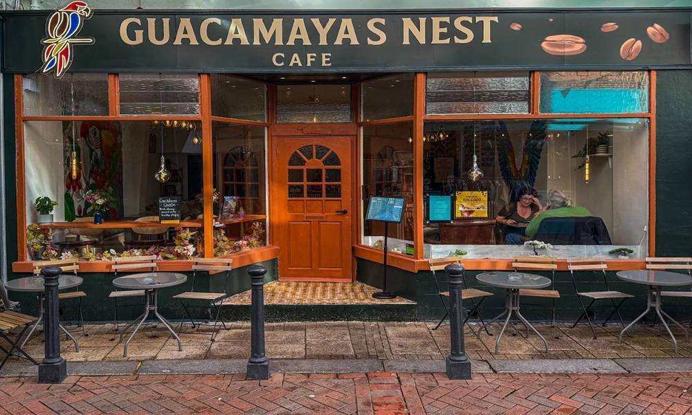 Exterior of Guacamaya's Nest Café in Hastings Old Town