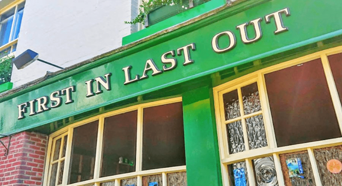 First In Last Out pub Hastings Old Town with house-brewed ales and live music