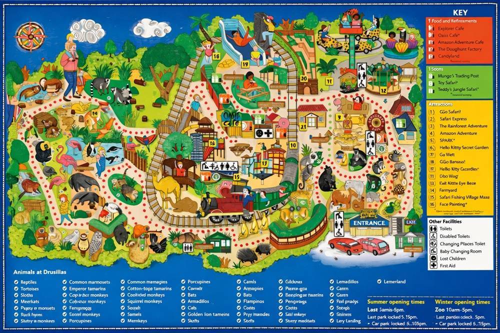 Drusillas Park site map